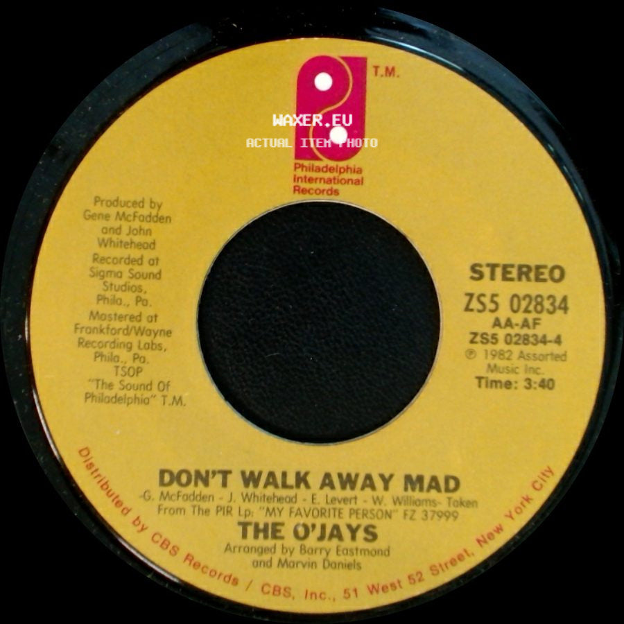 The O'jays - Don't Walk Away Mad / I Just Want To Satisfy You side A