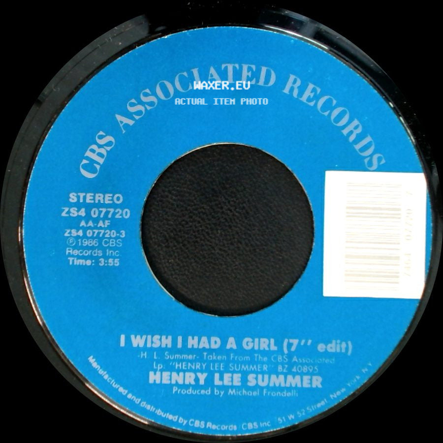 Henry Lee Summer - Wing Tip Shoes / I Wish I Had A Girl (7'' Edit) side B