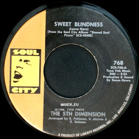 The 5Th Dimension - Bobbie's Blues (Who Do You Think Of?) / Sweet Blindness side B