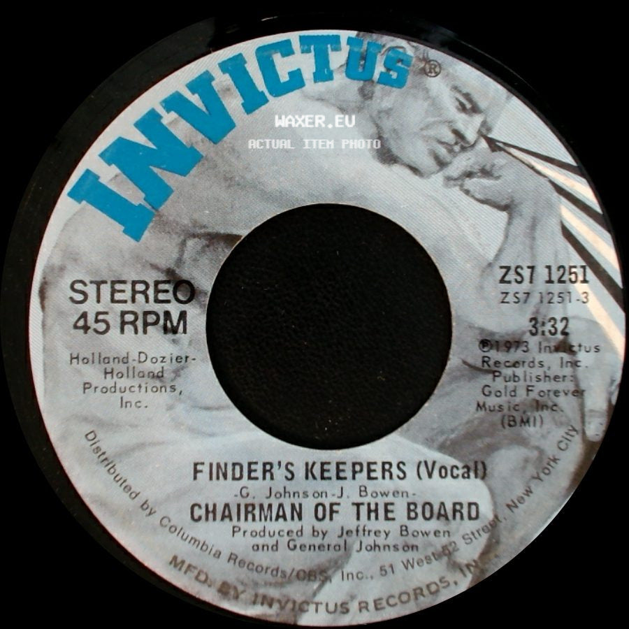 Chairman Of The Board - Finder's Keepers (Instrumental) / Finder's Keepers (Vocal) side B