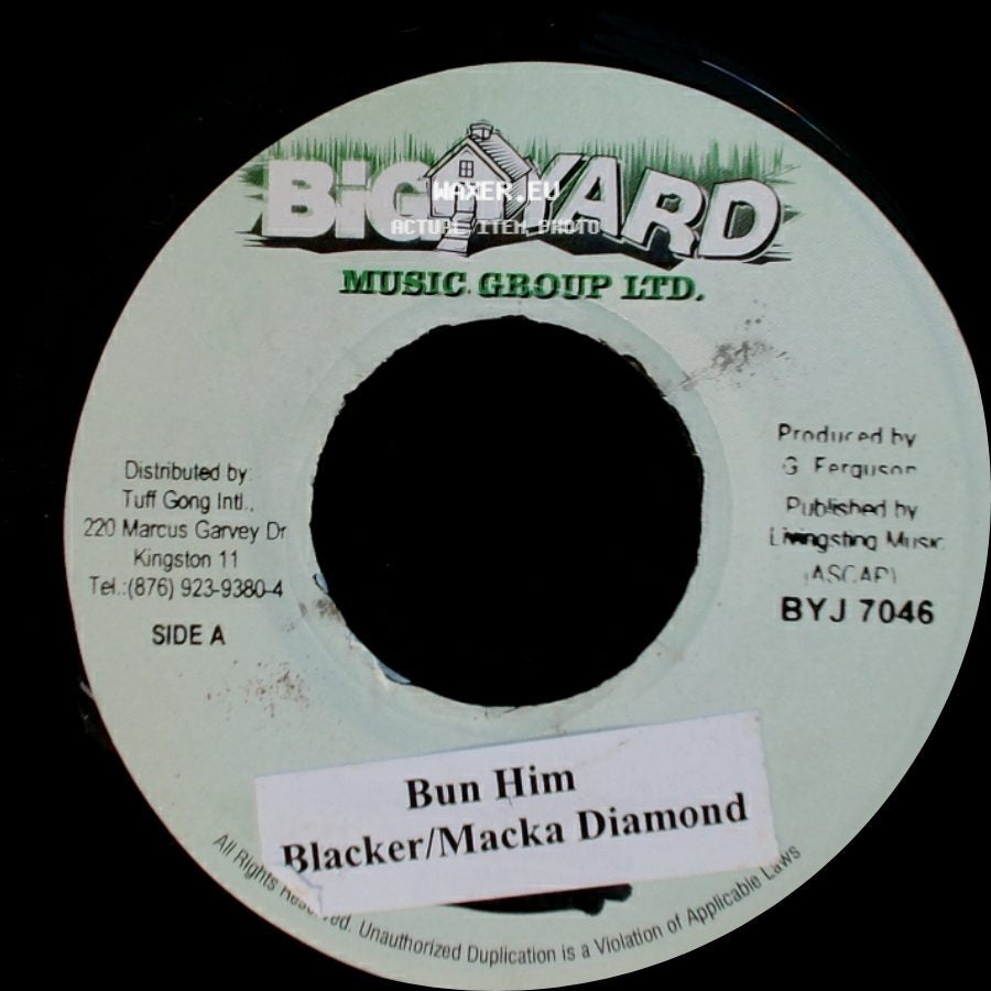 Blacker/Macka Diamond / Ky-Enie - Bun Him / Version side A