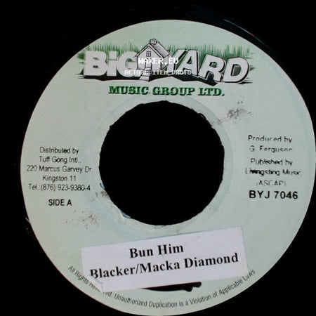 Blacker/Macka Diamond / Ky-Enie - Bun Him / Version side A