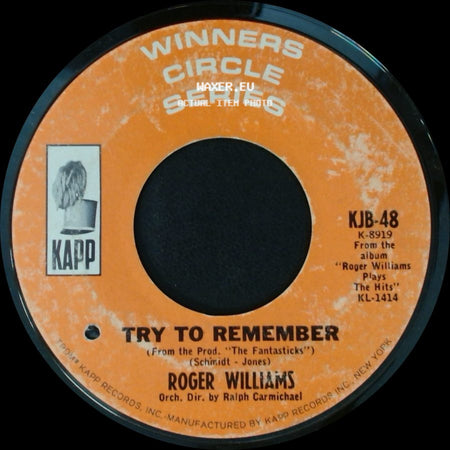 Roger Williams - Frenesi / Try To Remember side B