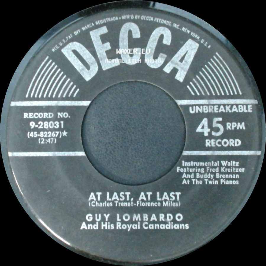 Guy Lombardo And His Royal Canadians - At Last, At Last / Blue Tango side A