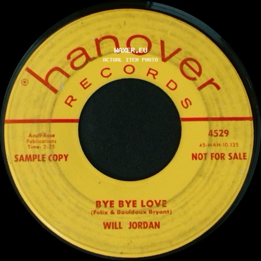 Will Jordan - Bye Bye Love / Fly Carpet Fly side A