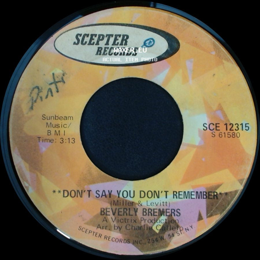 Beverly Bremers - Don't Say You Don't Remember / Get Smart Girl side A