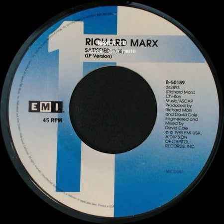 Richard Marx - Satisfied (Lp Version) / Should've Known Better (Live) side A