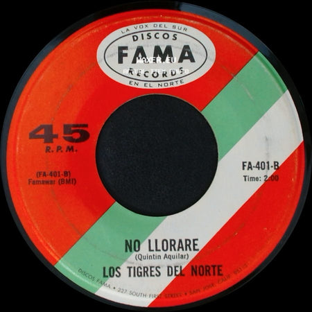 Los Tigres Del Norte - El Chicano / No Llorare side B