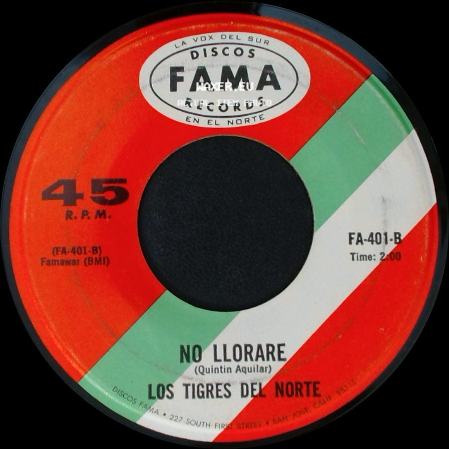 Los Tigres Del Norte - El Chicano / No Llorare side B
