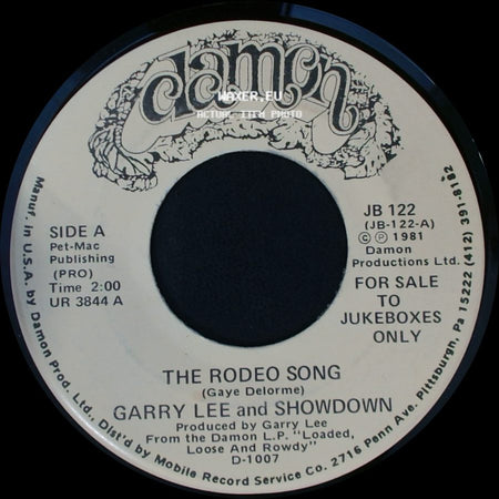 Garry Lee And Showdown - The Rodeo Song / Cajun Boogie side A