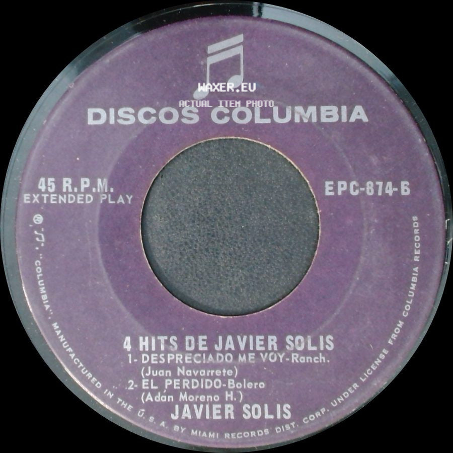 Javier Solis - 4 Hits De Javier Solis / 4 Hits De Javier Solis side A