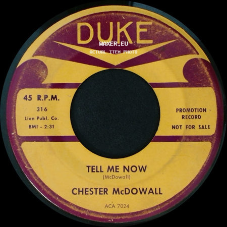 Chester Mcdowall - Tell Me Now / Joy In My Tears side A