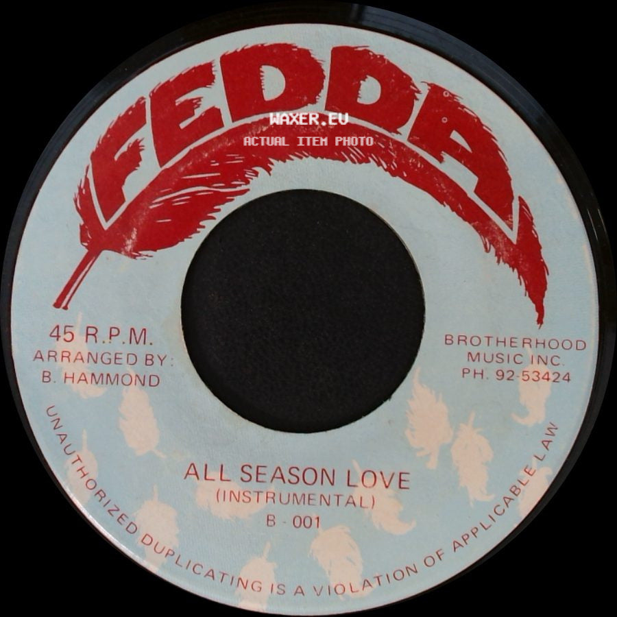 Beres Hammond - All Season Love (Instrumental) / All - Season Love side A