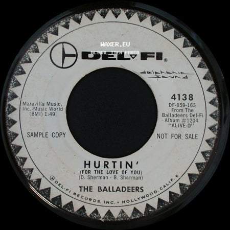 The Balladeers - Hurtin' (For The Love Of You) / Roll Call Company "J" side A