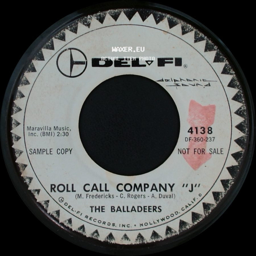 The Balladeers - Hurtin' (For The Love Of You) / Roll Call Company "J" side B
