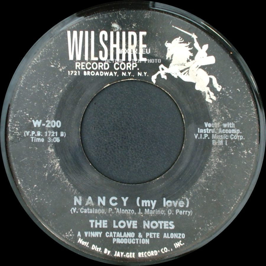 The Love Notes - Our Songs Of Love / Nancy (My Love) side B