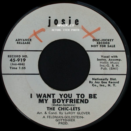 The Chic-Lets - I Want You To Be My Boyfriend / Don't Goof On Me side A