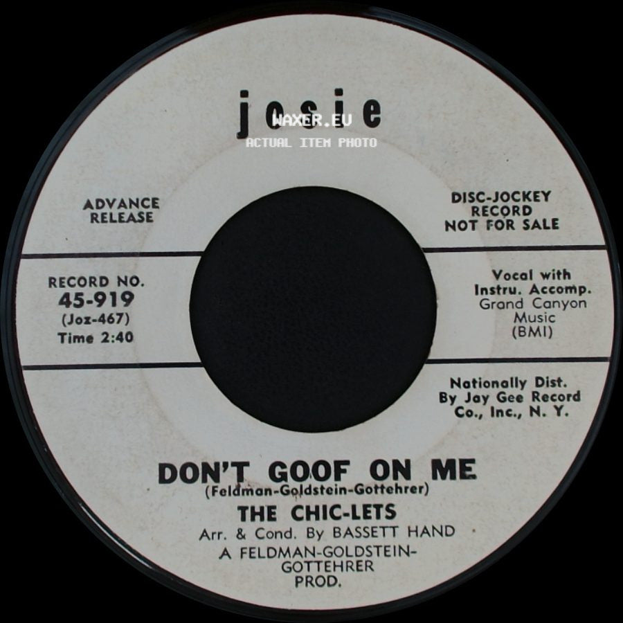 The Chic-Lets - I Want You To Be My Boyfriend / Don't Goof On Me side B