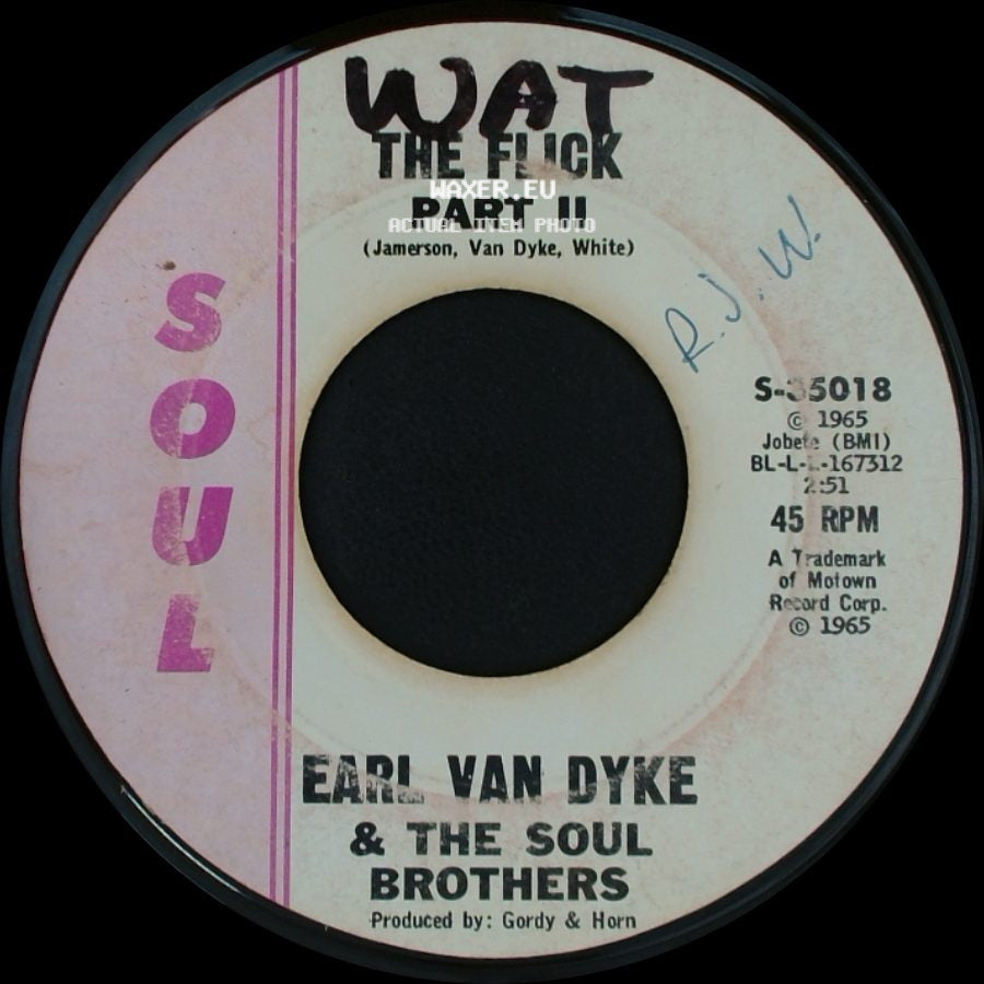 Earl Van Dyke & The Soul Brothers - The Flick Part I / The Flick Part Ii side B