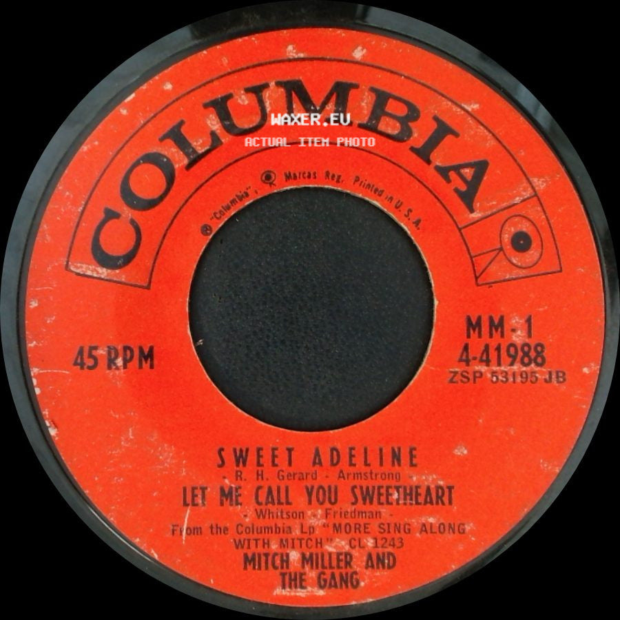 Mitch Miller And The Gang - The Whiffenpoof Song (Baa! Baa! Baa!) / Sweet Adeline / Let Me Call You Sweetheart side B