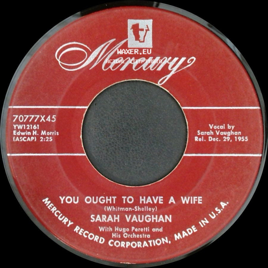 Sarah Vaughan - Mr. Wonderful / You Ought To Have A Wife side B