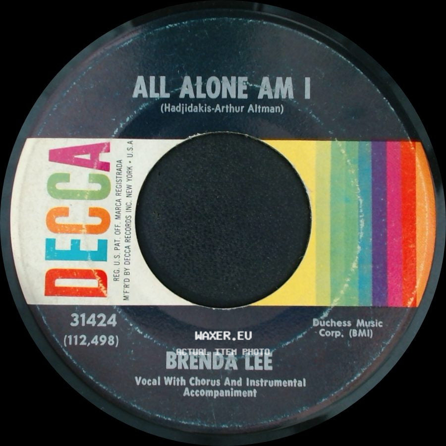 Brenda Lee - Save All Your Lovin' For Me / All Alone Am I side B