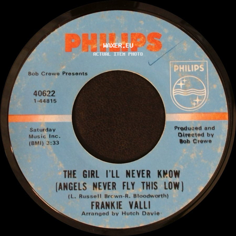 Frankie Valli - A Face Without A Name / The Girl I'll Never Know (Angels Never Fly This Low) side B