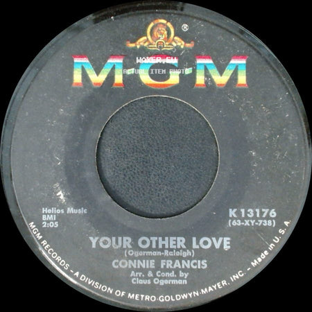 Connie Francis - Whatever Happened To Rosemarie / Your Other Love side B