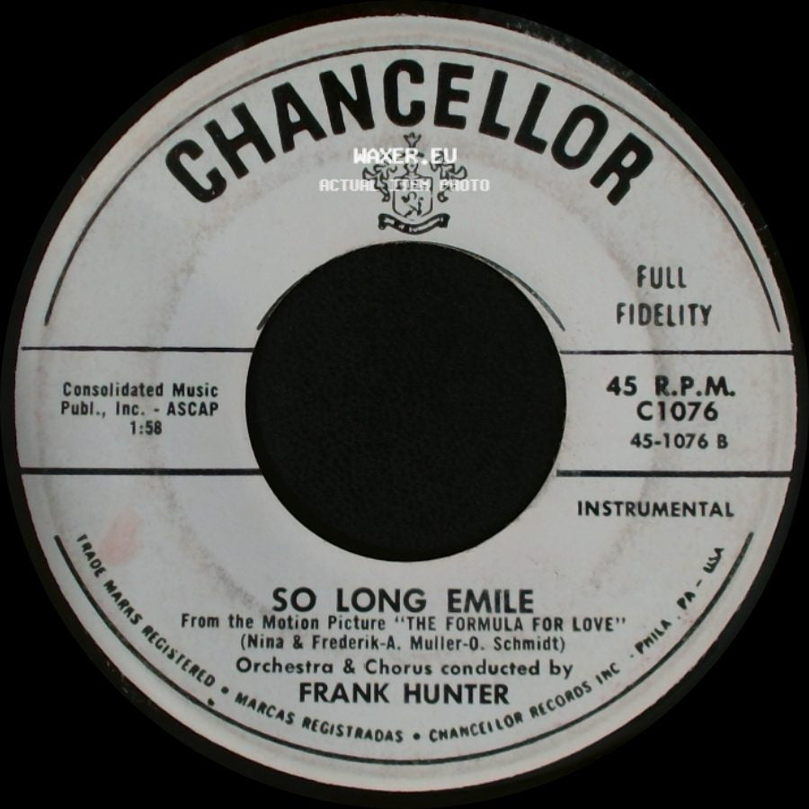 Frank Hunter / Russell Faith - So Long Emile / Theme For Jacqueline side A