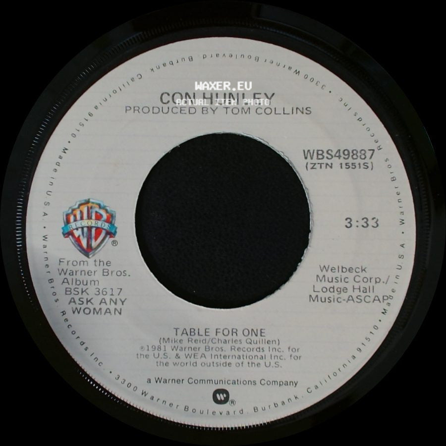Con Hunley - No Relief In Sight / Table For One side B
