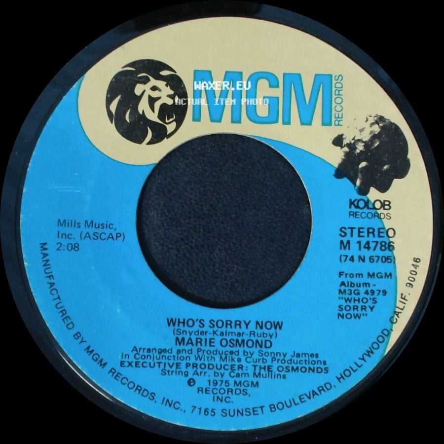 Marie Osmond - This I Promise You / Who's Sorry Now side B