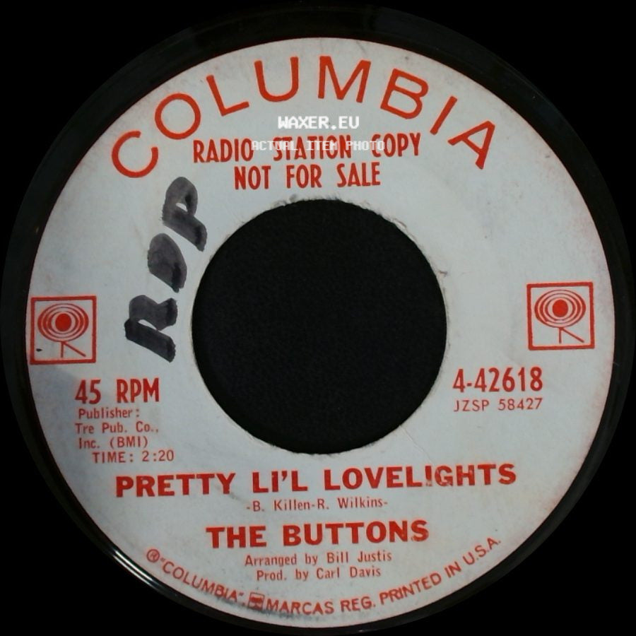 The Buttons - Shimmy Shimmy Watusi / Pretty Li'l Lovelights side B
