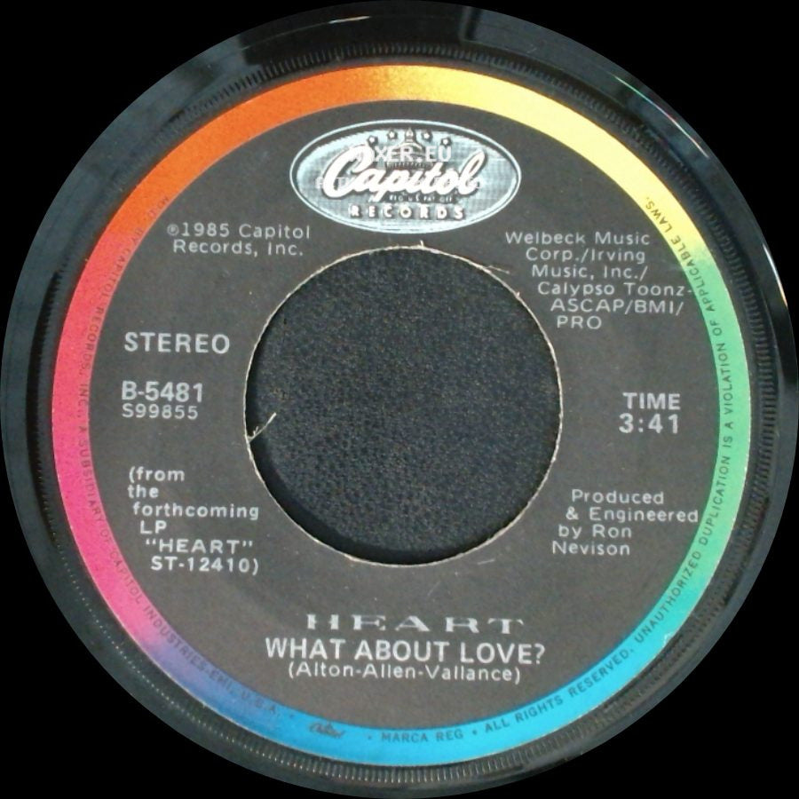 Heart - Heart Of Darkness / What About Love? side B