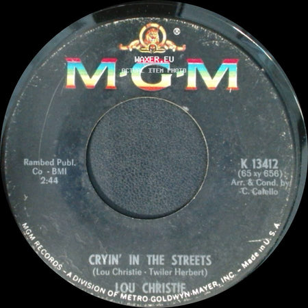 Lou Christie - Lightnin' Strikes / Cryin' In The Streets side B
