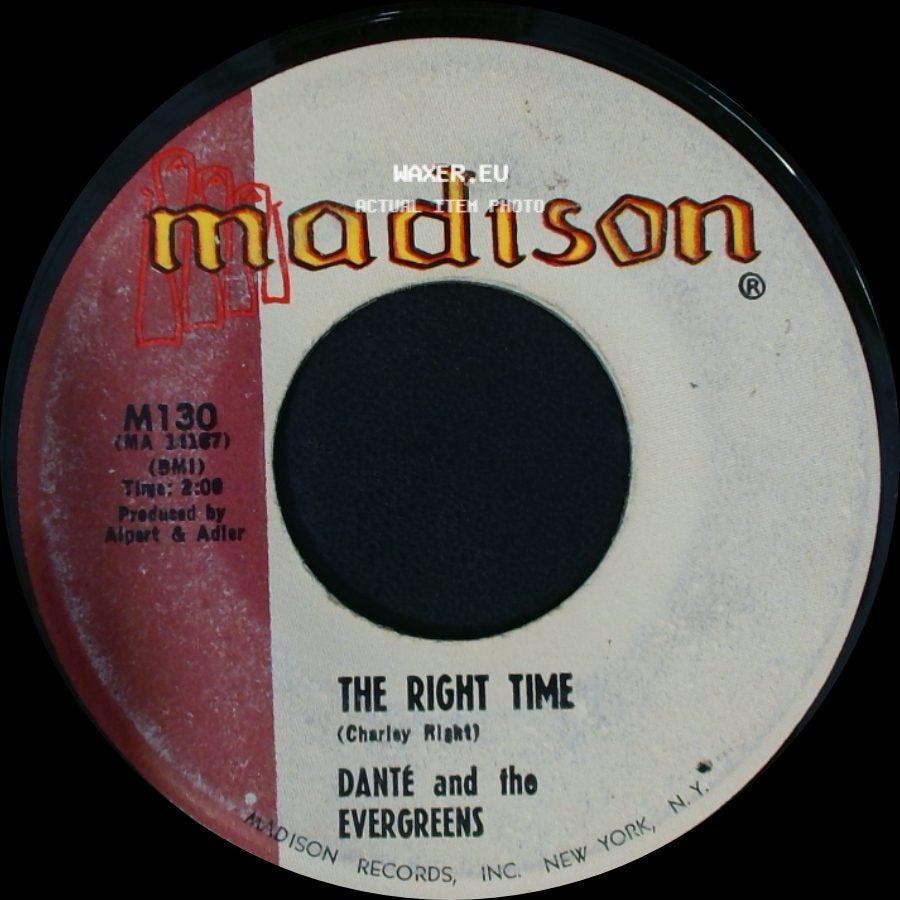 Dante And The Evergreens - Alley-Oop / The Right Time side B