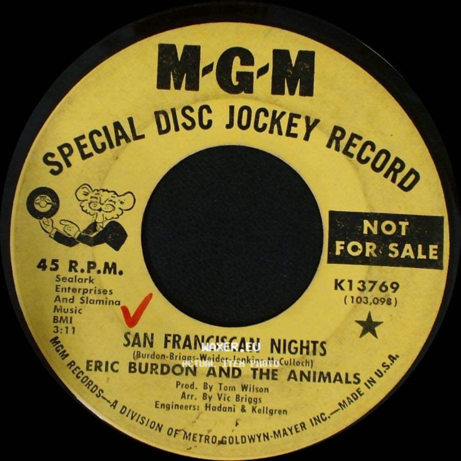Eric Burdon And The Animals - Good Times / San Franciscan Nights side B