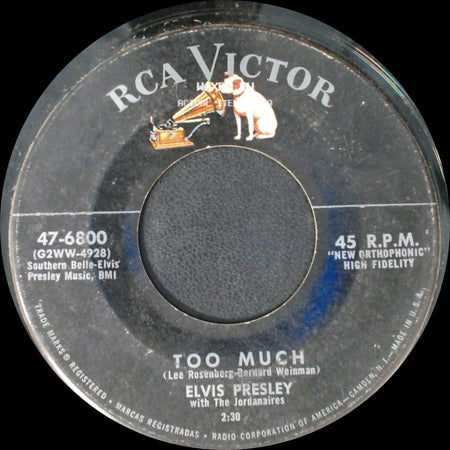 Elvis Presley With The Jordanaires - Playing For Keeps / Too Much side B