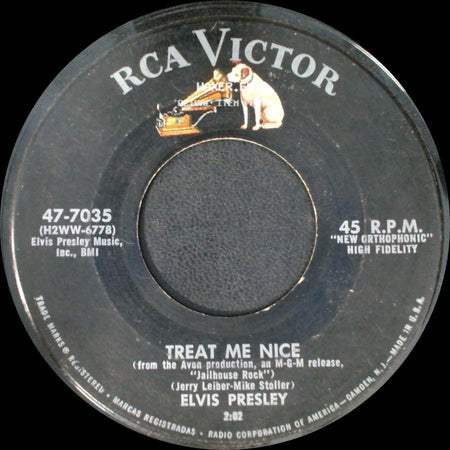 Elvis Presley - Jailhouse Rock / Treat Me Nice side B