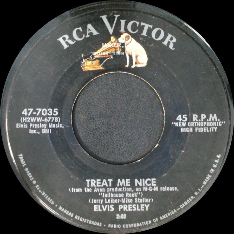 Elvis Presley - Jailhouse Rock / Treat Me Nice side B