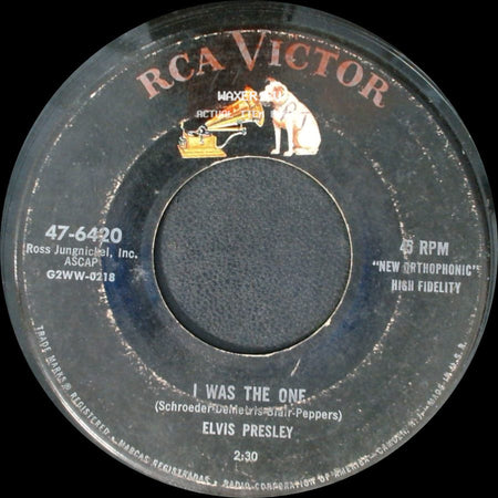 Elvis Presley - Heartbreak Hotel / I Was The One side B