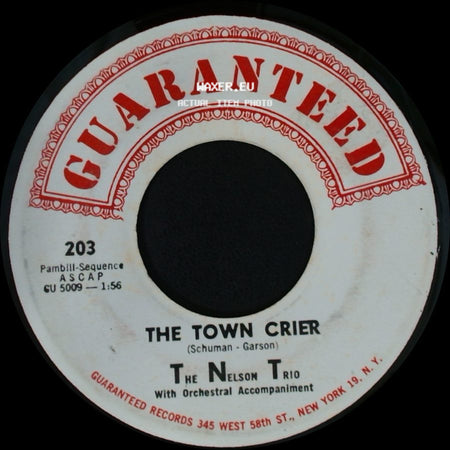 The Nelson Trio - All In Good Time / The Town Crier side B