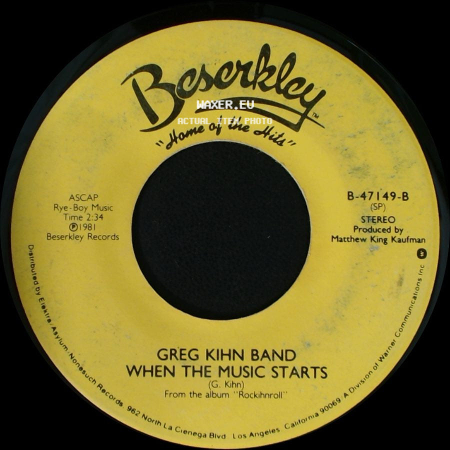 Greg Kihn Band - The Breakup Song (They Don't Write 'em) / When The Music Starts side B