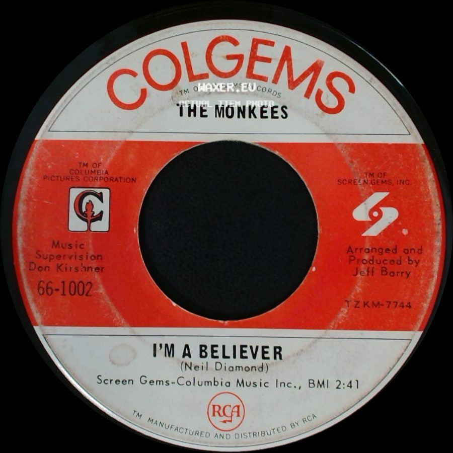 The Monkees - (I'm Not Your) Steppin' Stone / I'm A Believer side B