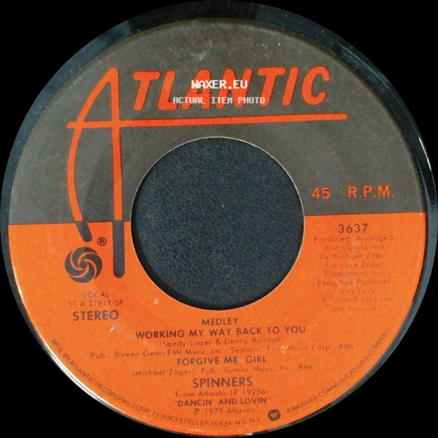 Spinners - Disco Ride / Medley Working My Way Back To You / Forgive Me Girl side B