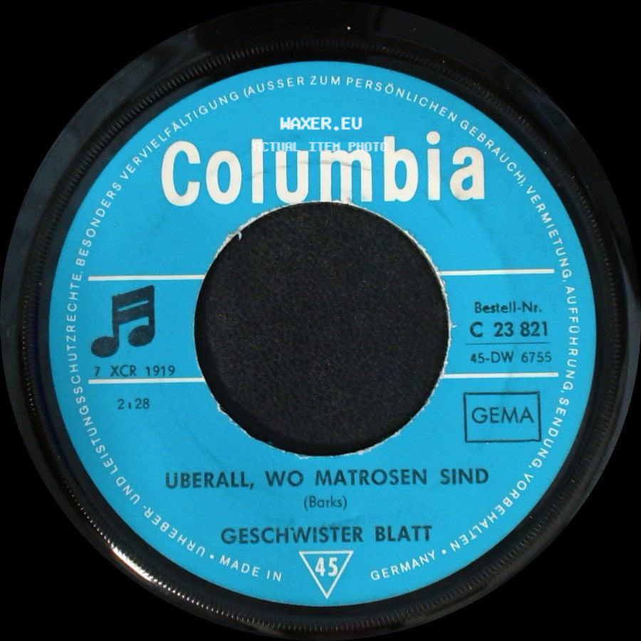 Geschwister Blatt - Nachtigallen-Polka / Überall, Wo Matrosen Sind side B