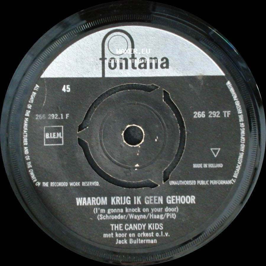 The Candy Kids - Waarom Krijg Ik Geen Gehoor (I'm Gonna Knock On Your Door) / Alexander's Rocking Band (Alexander's Ragtime Band) side A