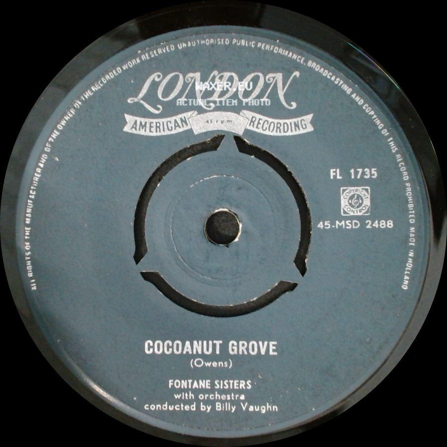 Fontane Sisters - Chanson D'amour (Song Of Love) / Cocoanut Grove side B