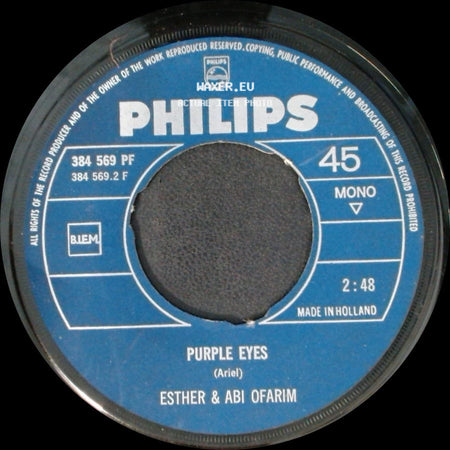 Esther & Abi Ofarim - Never Grow Old / Purple Eyes side B