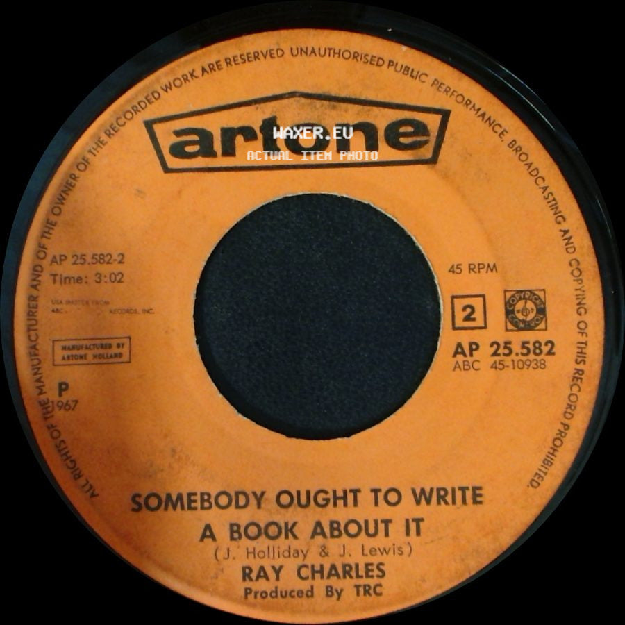 Ray Charles - Here We Go Again / Somebody Ought To Write A Book About It side B