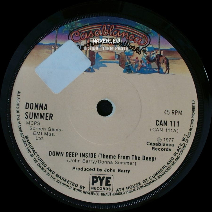 Donna Summer / John Barry - Down Deep Inside (Theme From The Deep) / Theme From The Deep (Instrumental) side A